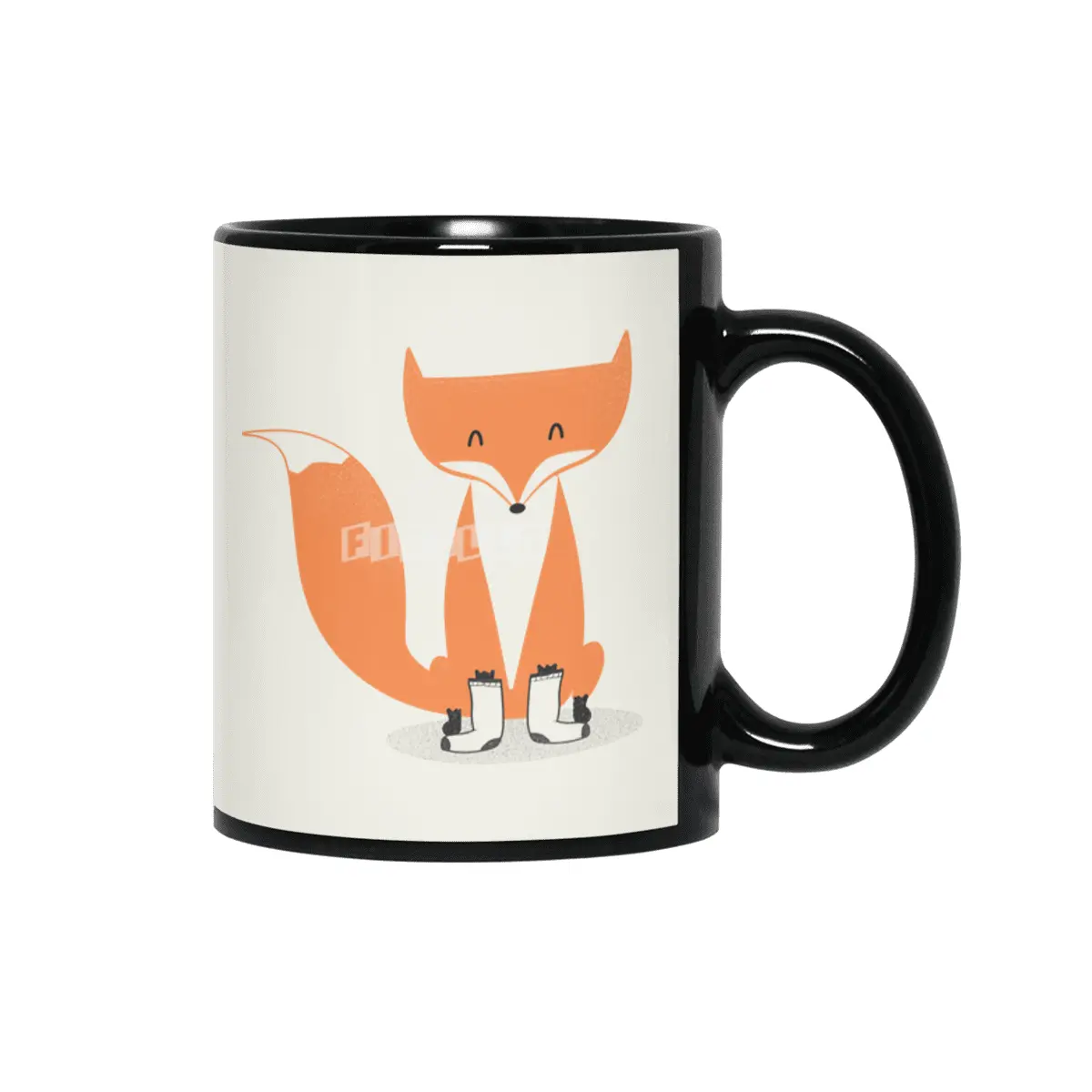 A Fox With Socks Siyah Kupa