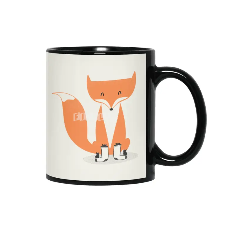A Fox With Socks Siyah Kupa
