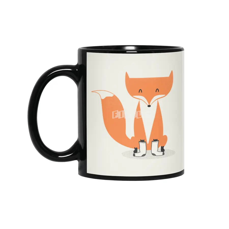 A Fox With Socks Siyah Kupa
