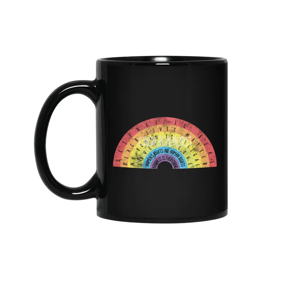 Science is Real Black Lives Matter Rainbow Shirt Vintage Siyah Kupa