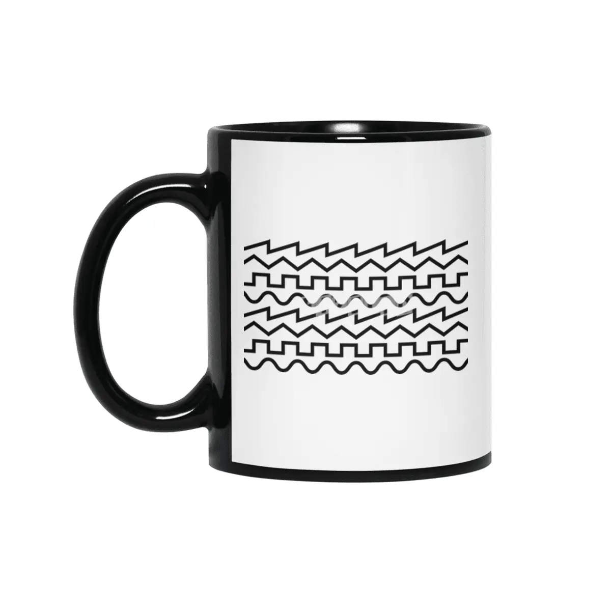Synth Waves (Black) Siyah Kupa