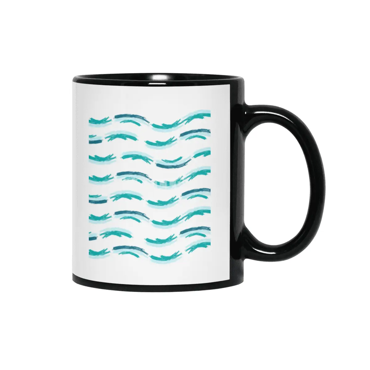 Blue Sea Waves Pattern-Enjoy Summer And Salt Life Siyah Kupa