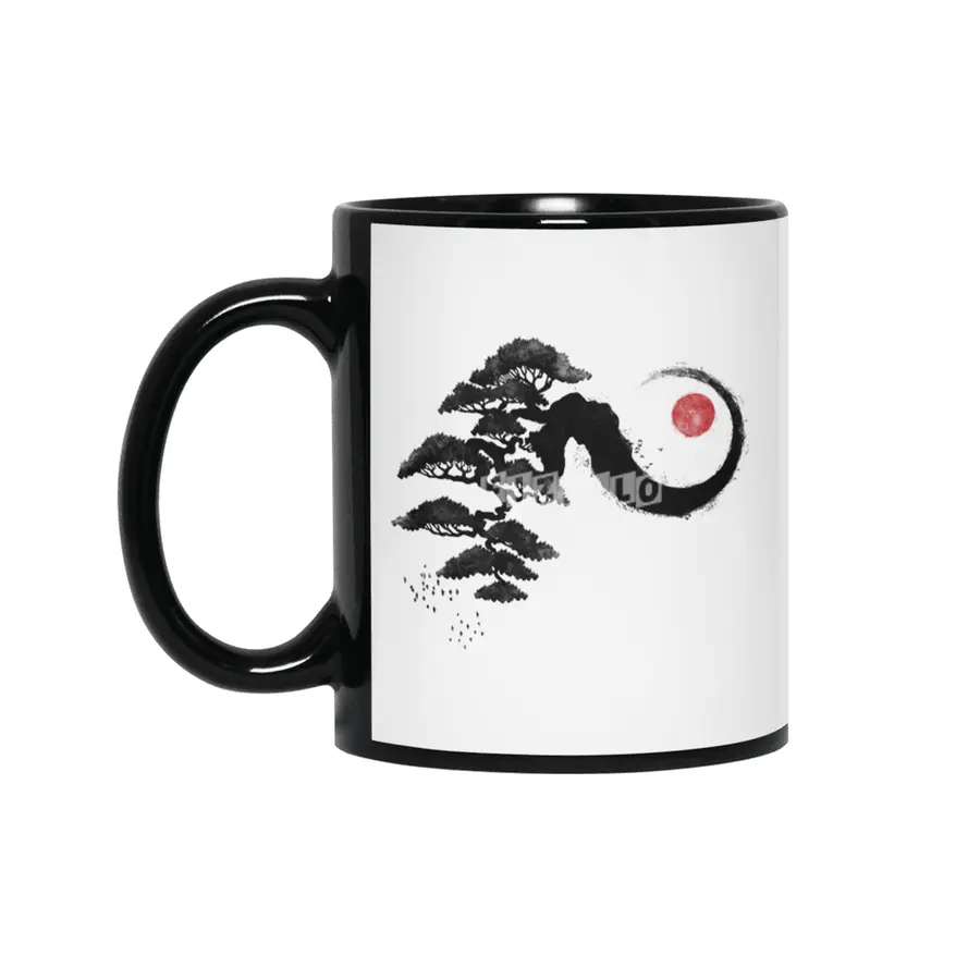 Bonsai Waves Sunset Siyah Kupa