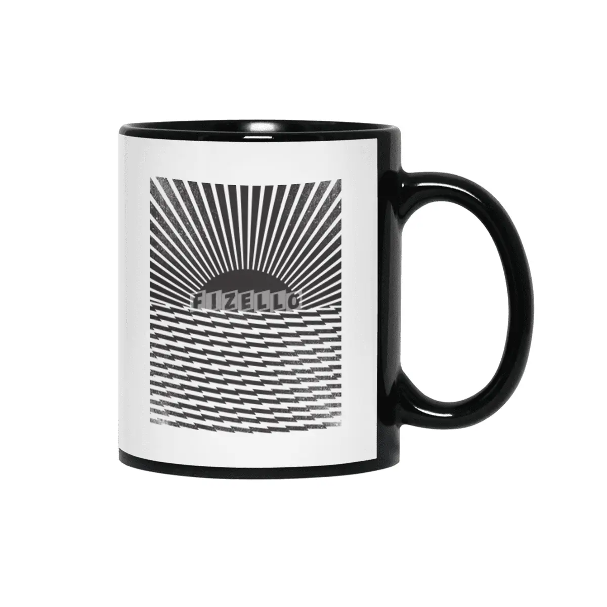 Sunset waves geometry Siyah Kupa