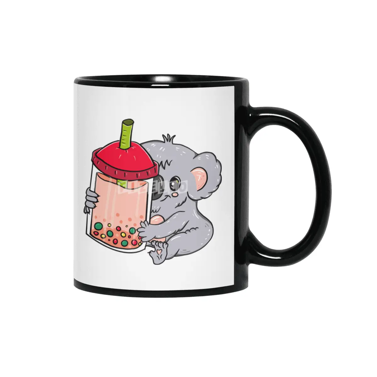Kawaii koala boba Siyah Kupa