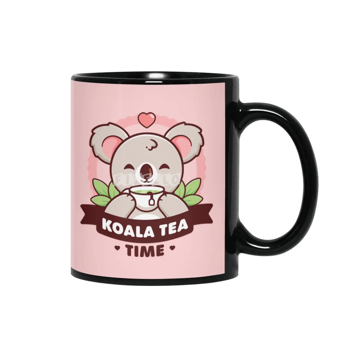 Koala-Tea Time - Cute Koala Pun Siyah Kupa