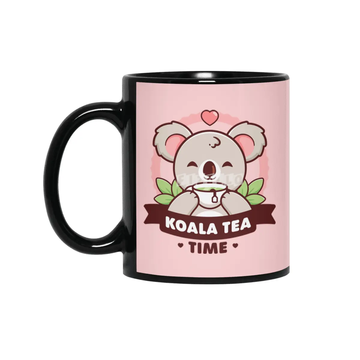 Koala-Tea Time - Cute Koala Pun Siyah Kupa