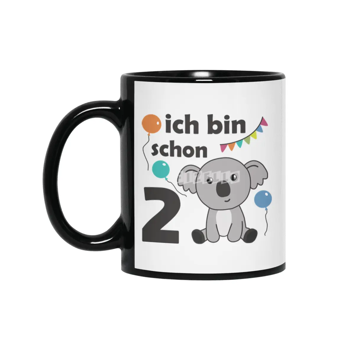 2nd Birthday Koala Two Years Old Cute Animals Siyah Kupa