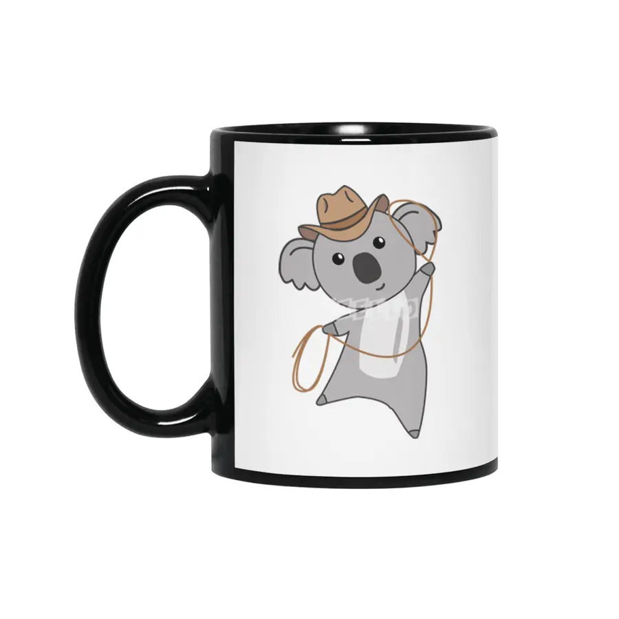 Cowboy Koala Koalas Koala Bear Western Australia Siyah Kupa