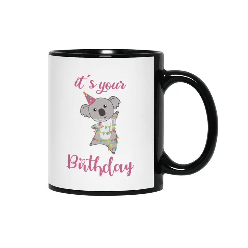 Happy Birthday Wishes To You Koala Cute Animals Siyah Kupa