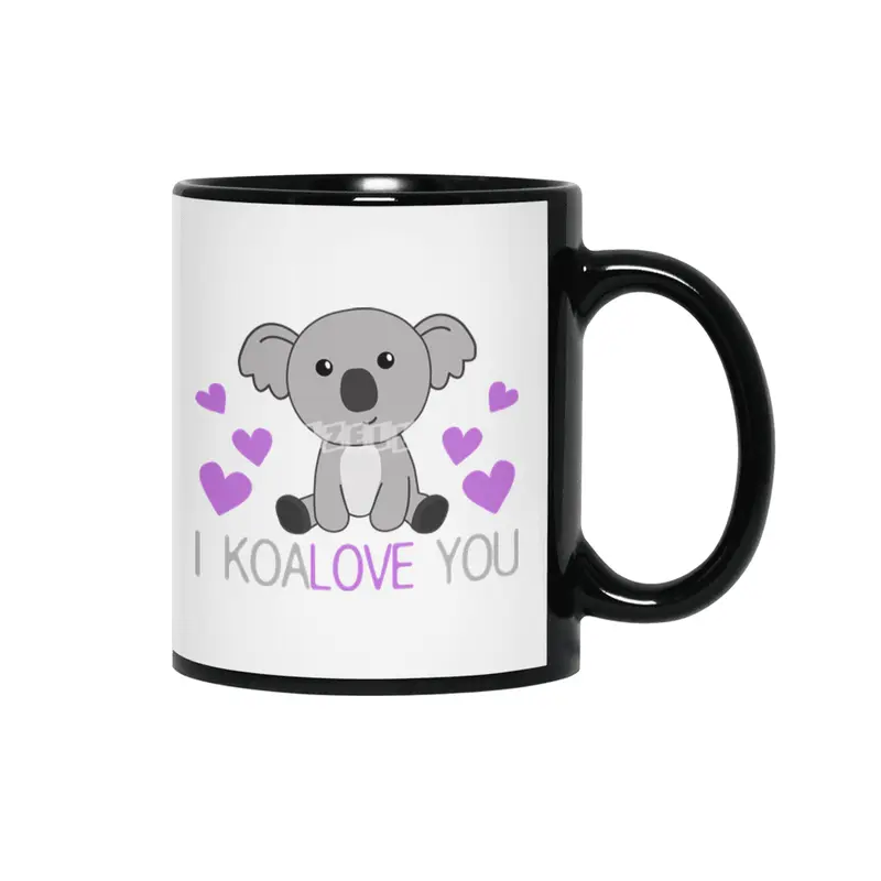 I Koalove You Cute Koala With Hearts Cute Animals Siyah Kupa