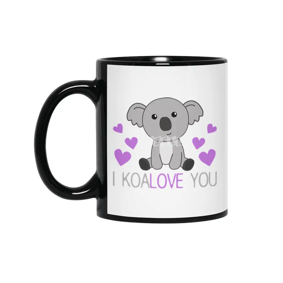 I Koalove You Cute Koala With Hearts Cute Animals Siyah Kupa