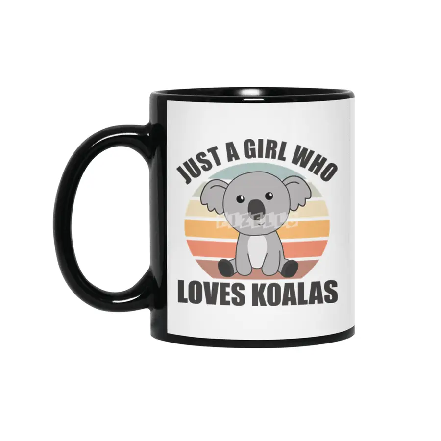 Just A Girl Who Loves Koalas Cute Koala Bear Siyah Kupa