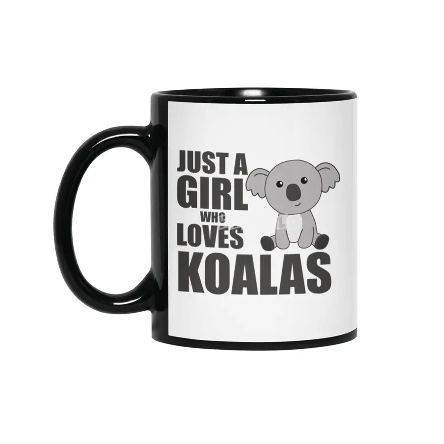Just A Girl Who Loves Koalas Cute Koala Bear Siyah Kupa