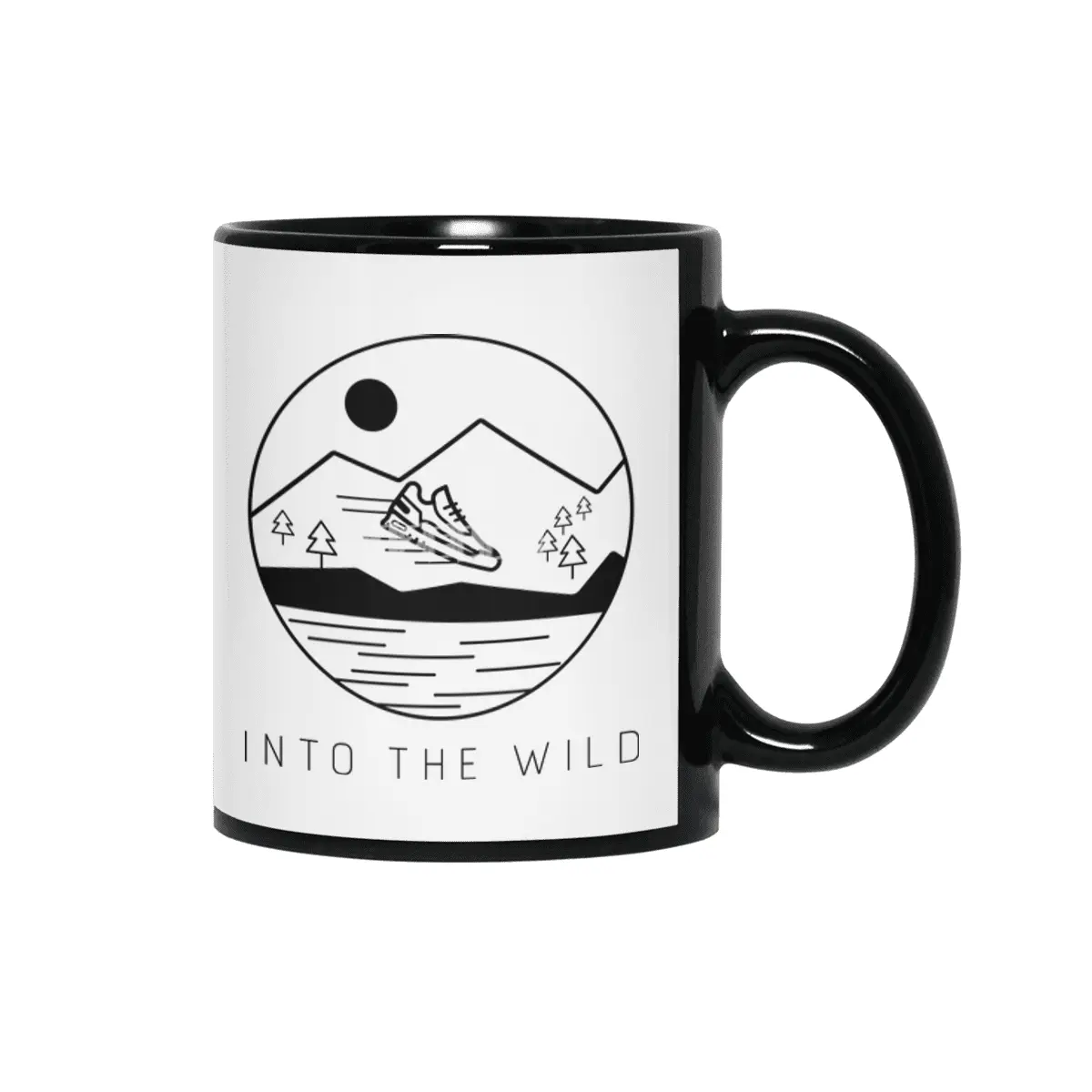 Into the Wild (Black Outline) Siyah Kupa