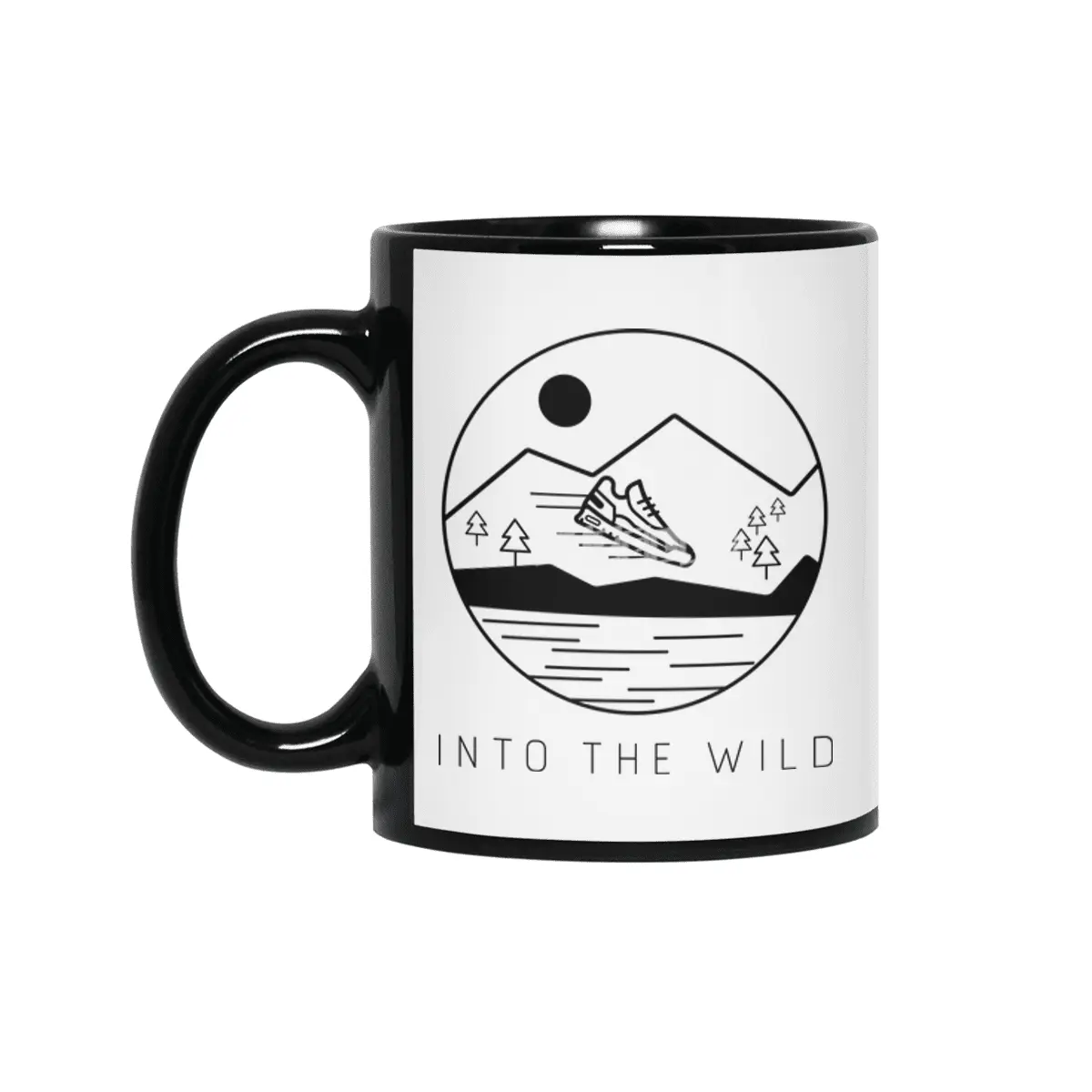 Into the Wild (Black Outline) Siyah Kupa