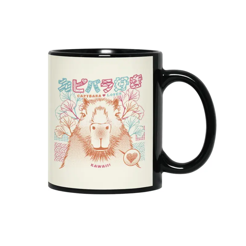 Capybara Love Anime Manga Siyah Kupa