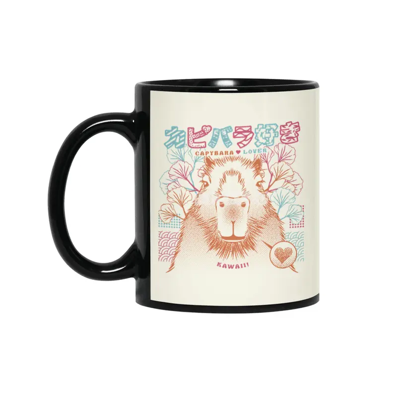 Capybara Love Anime Manga Siyah Kupa