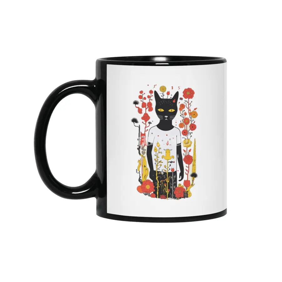 Autumn Teen Cat Fashion Siyah Kupa