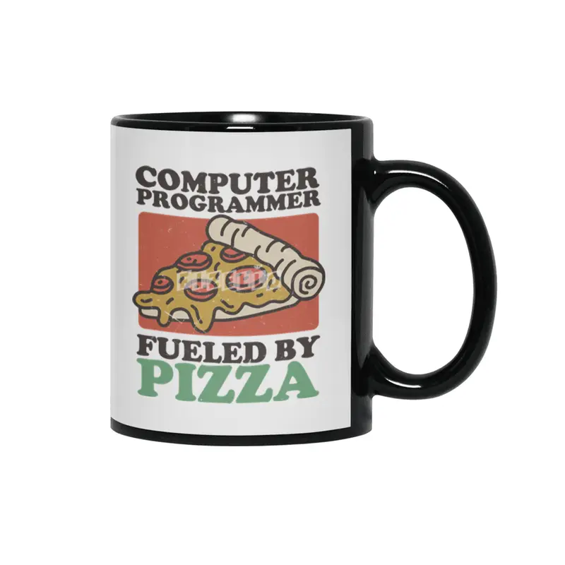 Computer Programmer Fueled By Pizza Siyah Kupa