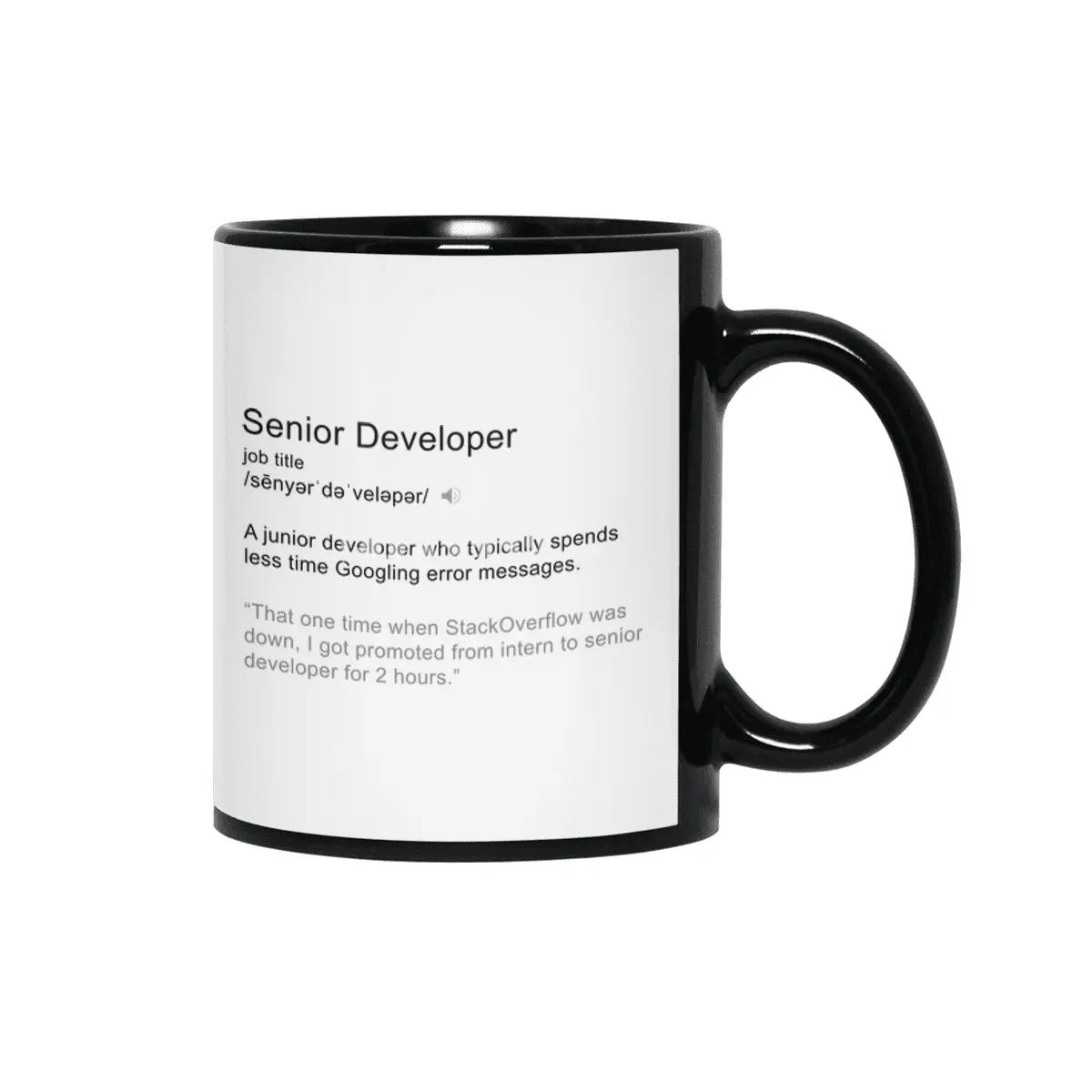 Senior Developer Definition Siyah Kupa