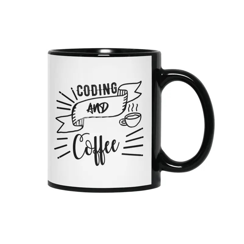 Coffee and Coding Gift idea  Programmers Siyah Kupa