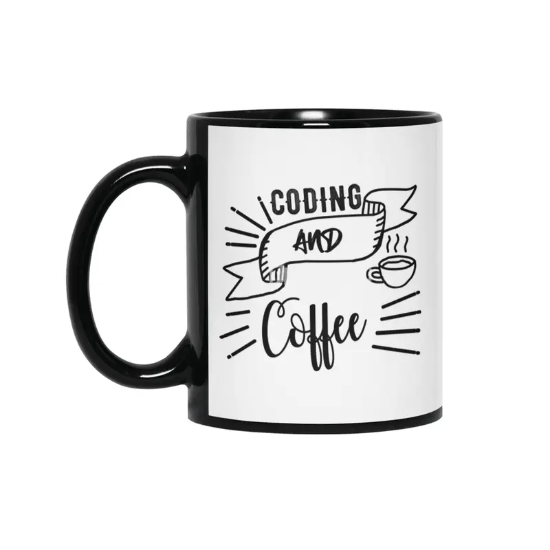 Coffee and Coding Gift idea  Programmers Siyah Kupa