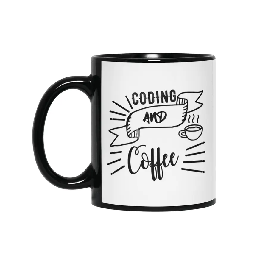 Coffee and Coding Gift idea  Programmers Siyah Kupa