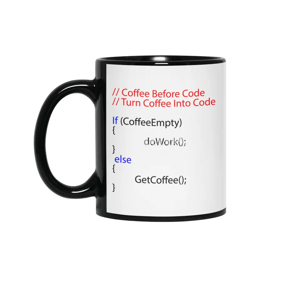 Coffee and Coding Gift idea  Programmers Siyah Kupa