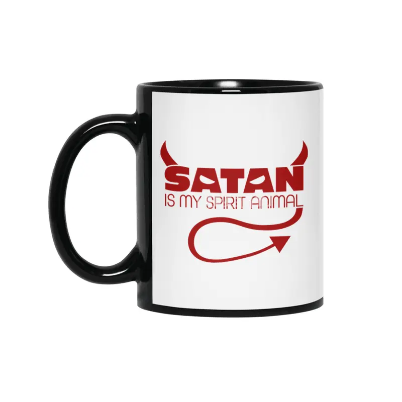 Satan is My Spirit Animal - Red Siyah Kupa