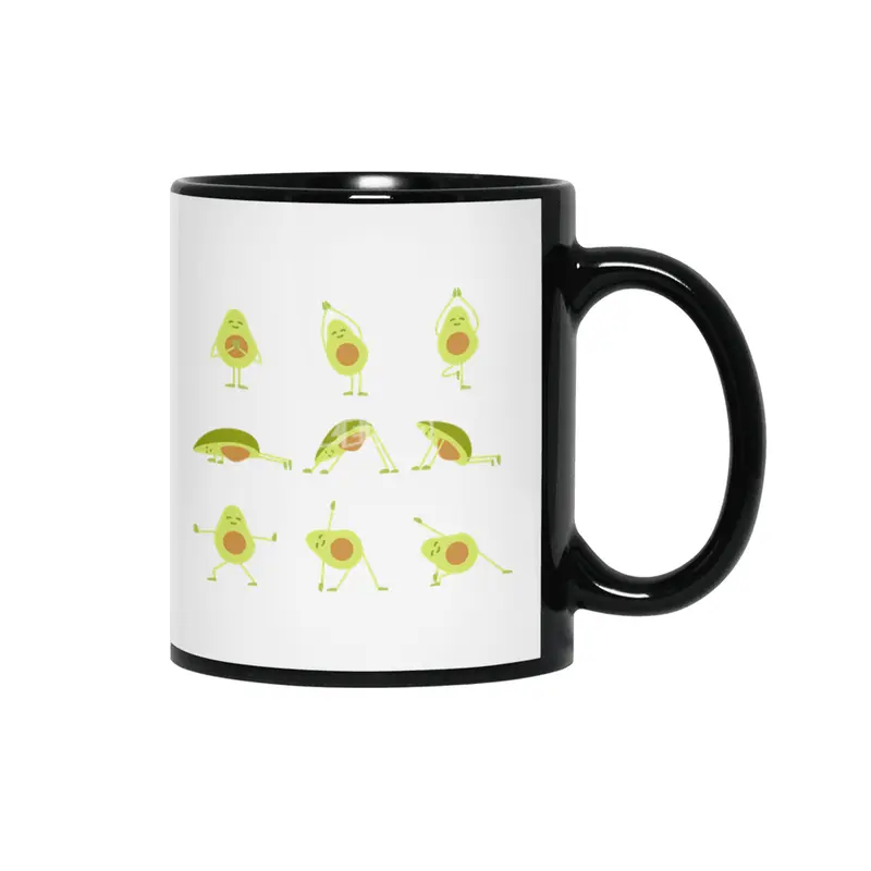 Avocados doing yoga (original) Siyah Kupa