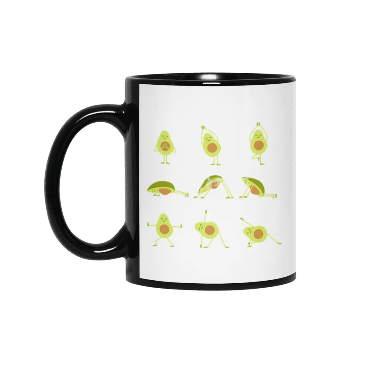 Avocados doing yoga (original) Siyah Kupa