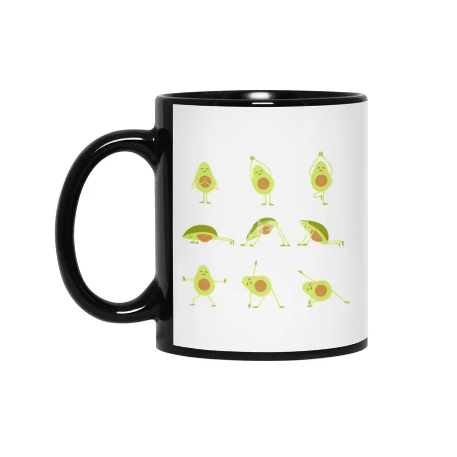 Avocados doing yoga (original) Siyah Kupa