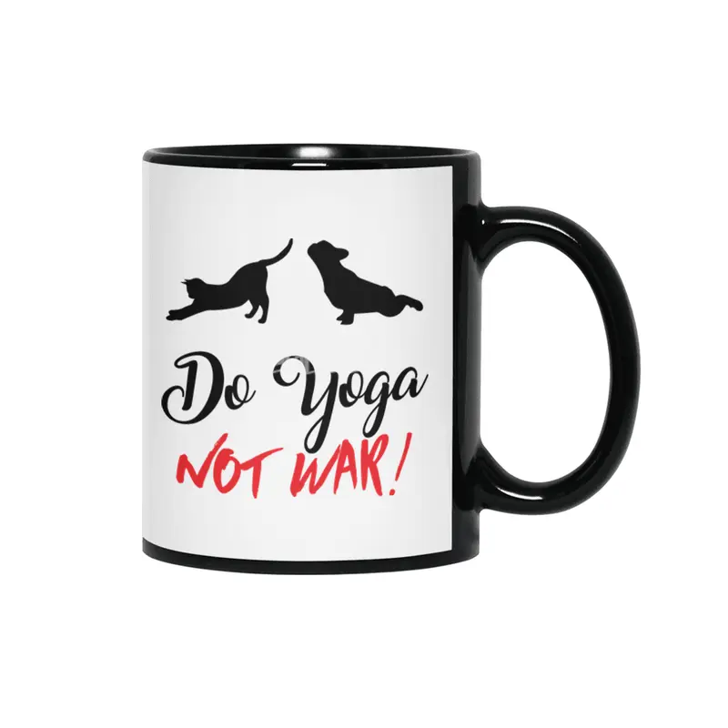 Do Yoga Not War Siyah Kupa