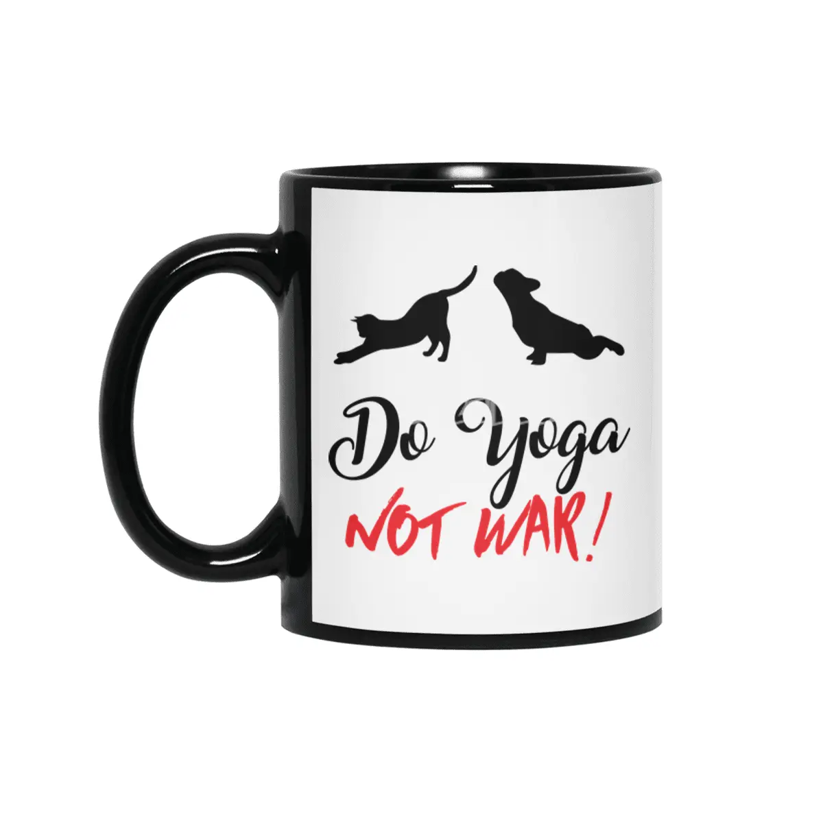 Do Yoga Not War Siyah Kupa
