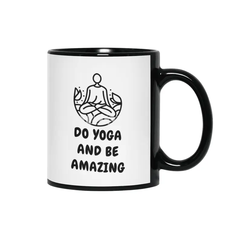 Amazing Yoga Cute Funny Shirt Good Vibes Spiritual Workout Meditation Gym Chakra Yogi Mindfulness Siyah Kupa