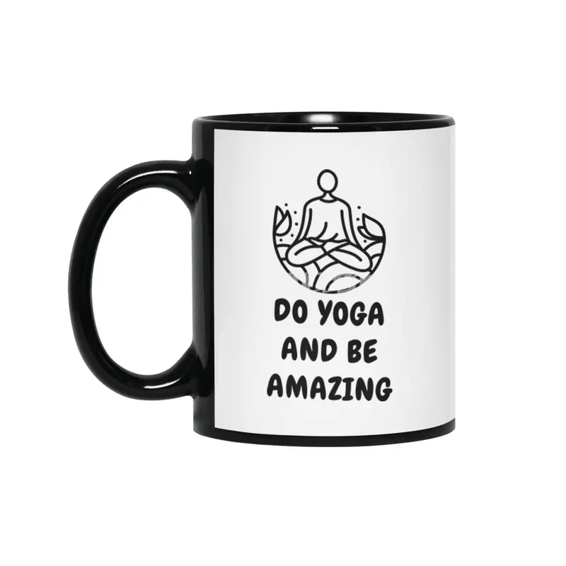 Amazing Yoga Cute Funny Shirt Good Vibes Spiritual Workout Meditation Gym Chakra Yogi Mindfulness Siyah Kupa