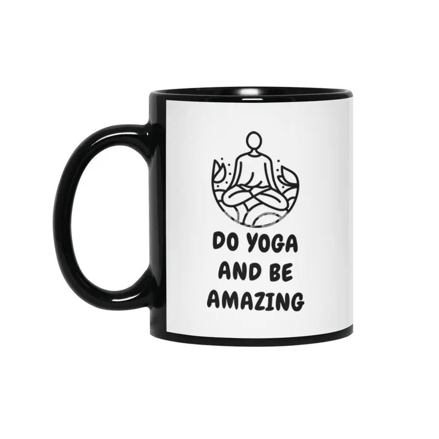 Amazing Yoga Cute Funny Shirt Good Vibes Spiritual Workout Meditation Gym Chakra Yogi Mindfulness Siyah Kupa