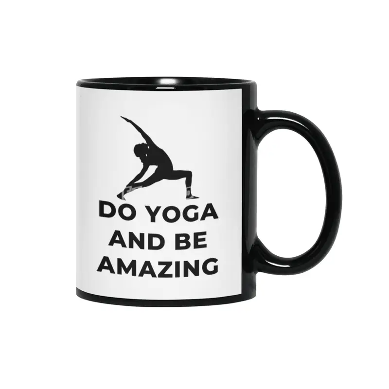 Be Amazing Yoga Cute Funny Siyah Kupa