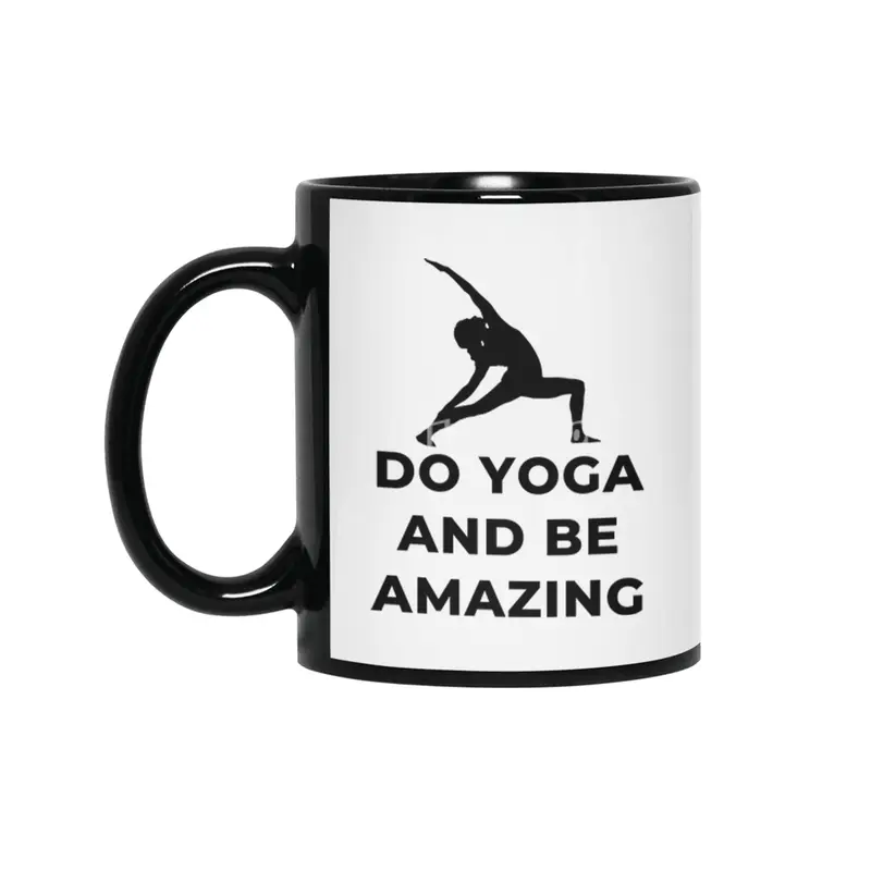 Be Amazing Yoga Cute Funny Siyah Kupa