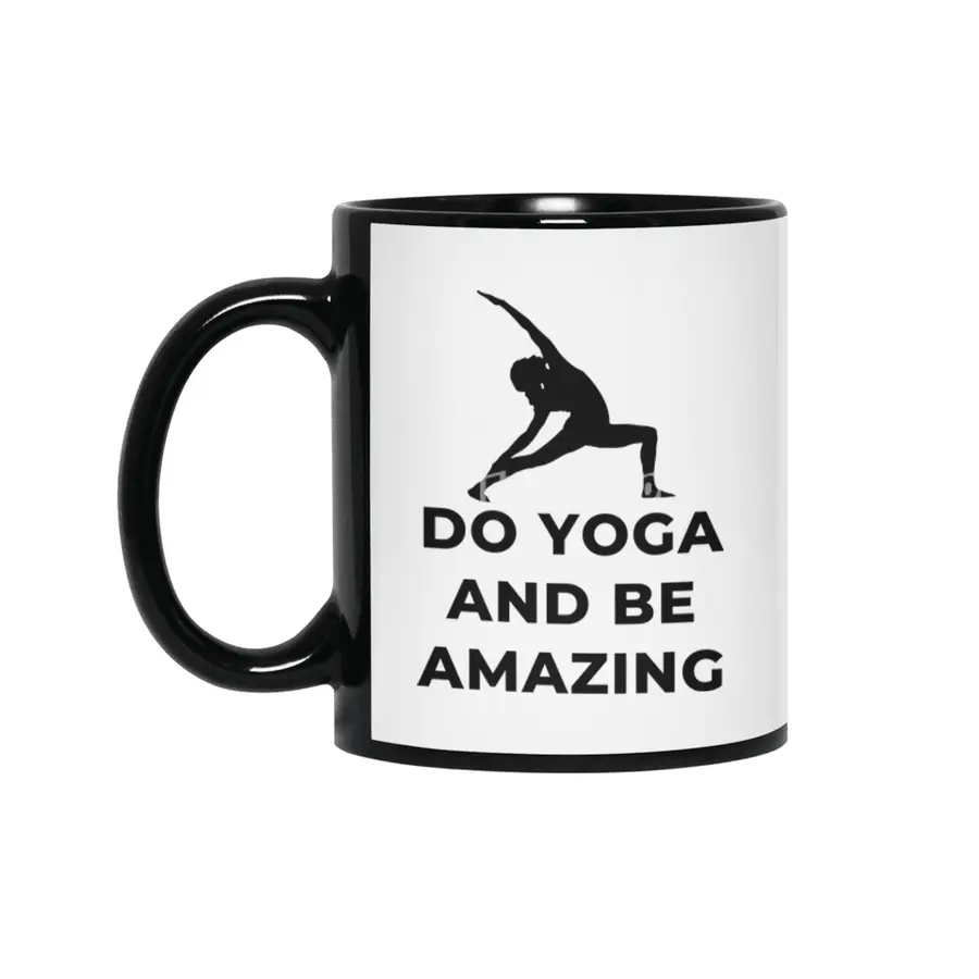 Be Amazing Yoga Cute Funny Siyah Kupa