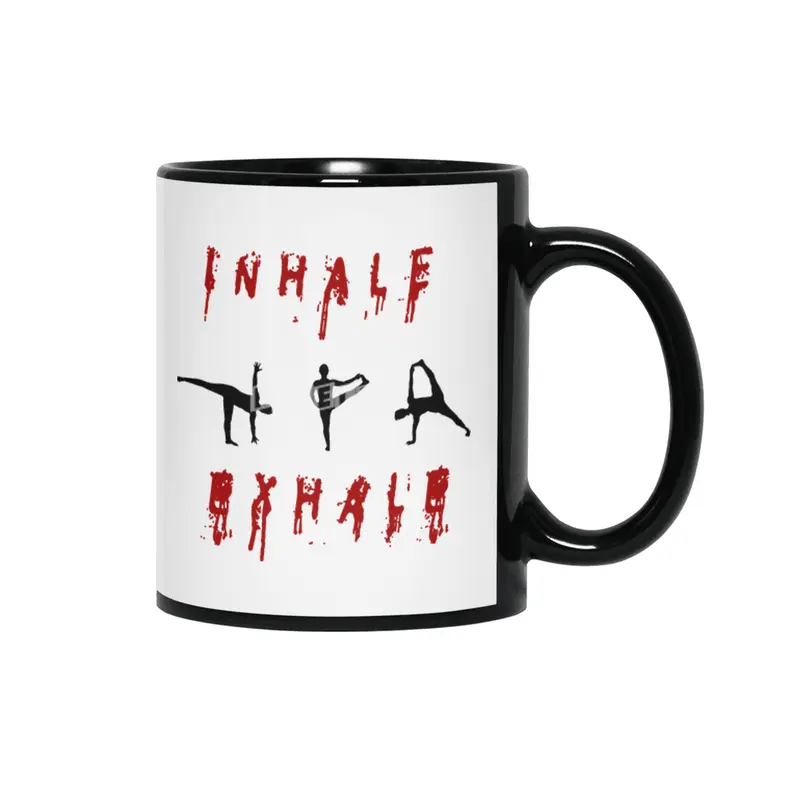 inhale and exhale yoga design Siyah Kupa