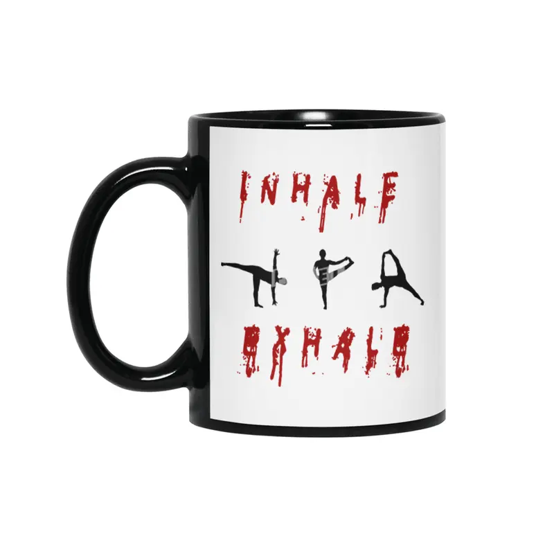 inhale and exhale yoga design Siyah Kupa