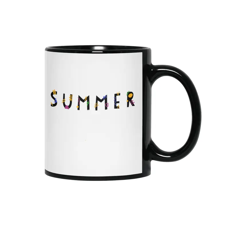 Summer colourful lettering Siyah Kupa