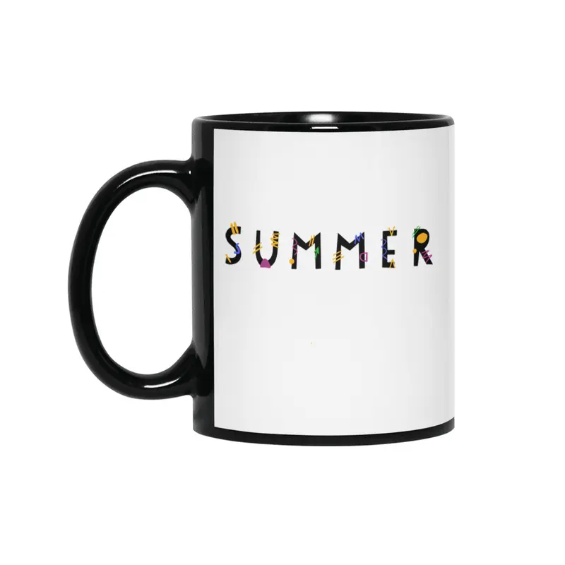 Summer colourful lettering Siyah Kupa
