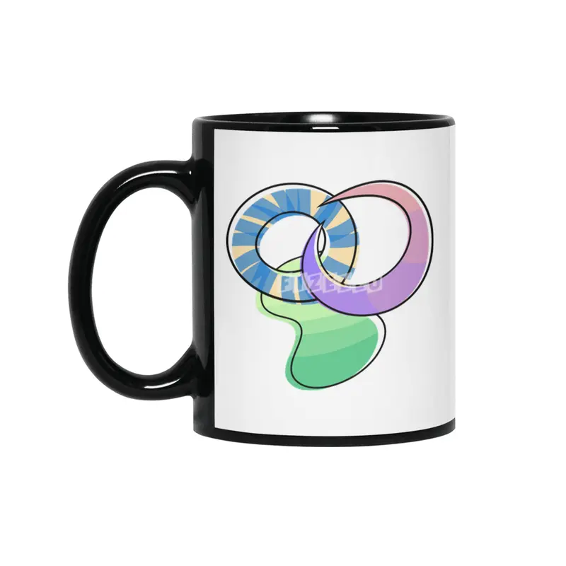 Random Colourful Shapes Siyah Kupa