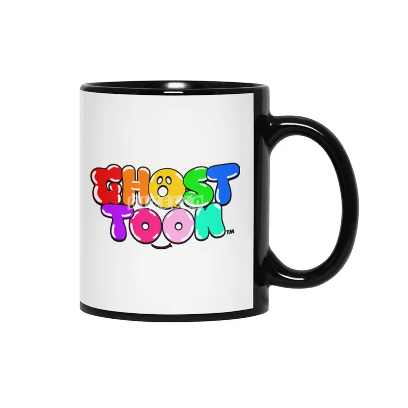 GHOSTTOON™ Series Logo Colorful Bubble Graffiti Tee Shirt Siyah Kupa