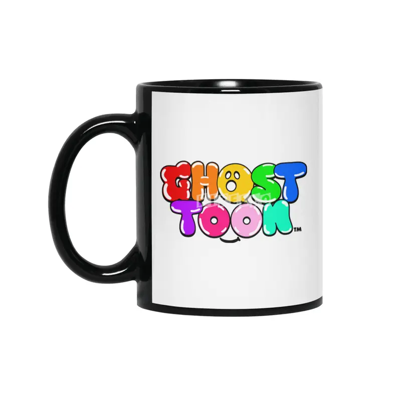 GHOSTTOON™ Series Logo Colorful Bubble Graffiti Tee Shirt Siyah Kupa