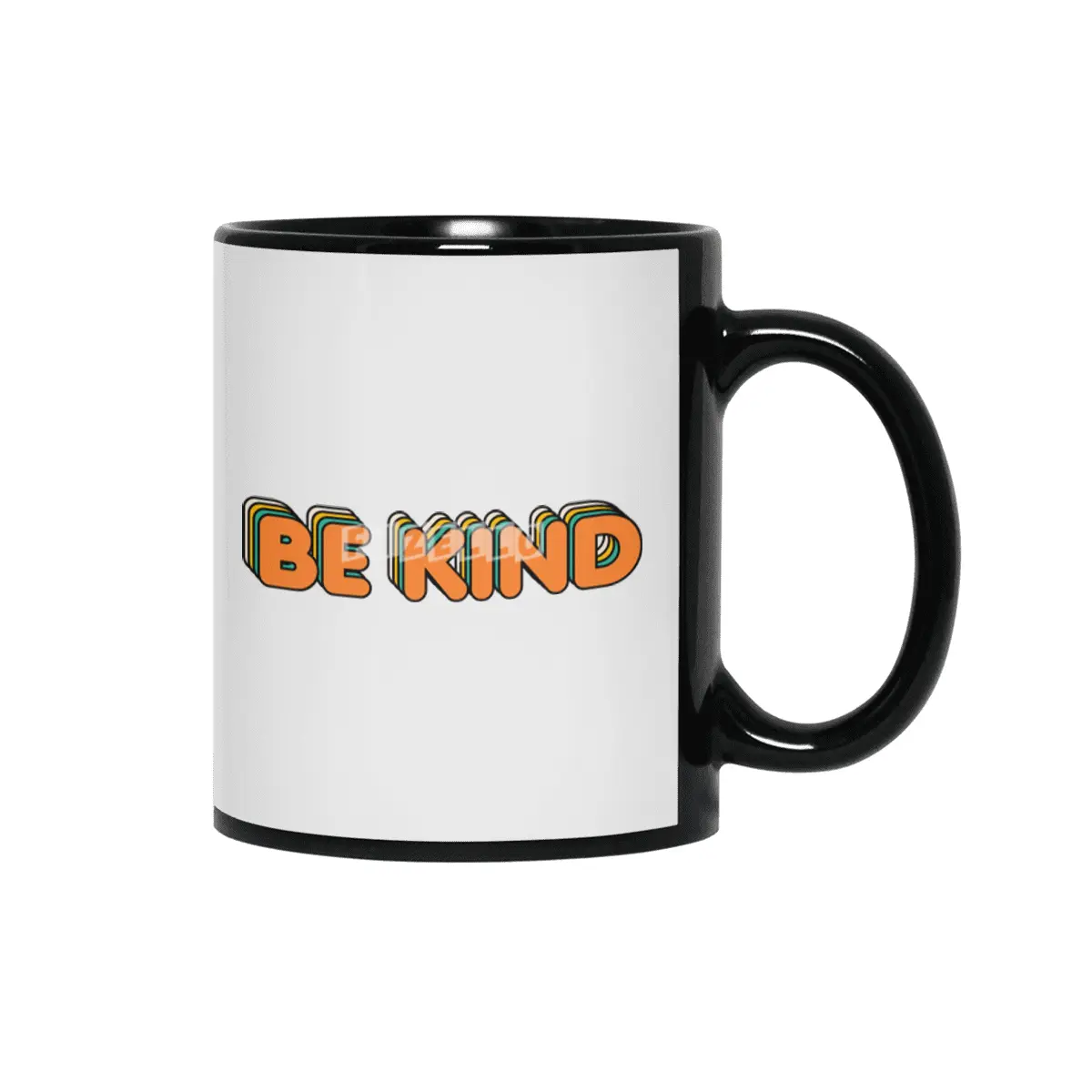 vintage retro be kind motivational and inspirational quote cute design in white colorful artwork gi Siyah Kupa