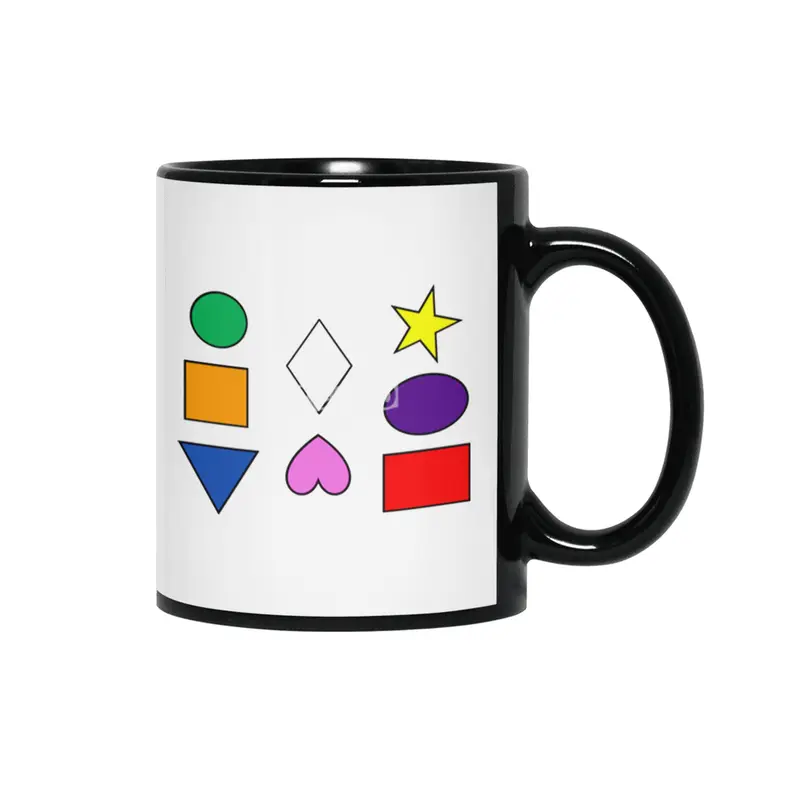 Learn with Colorful Shapes Siyah Kupa